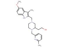 2-{4-[(5-methoxy-3-methyl-1H-indol-2-yl)methyl]-1-[(6-methyl-2-pyridinyl)methyl]-2-piperazinyl}ethanol