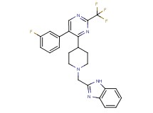 2-({4-[5-(3-fluorophenyl)-2-(trifluoromethyl)-4-pyrimidinyl]-1-piperidinyl}methyl)-1H-benzimidazole