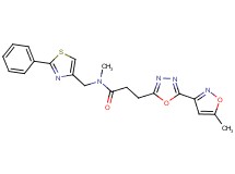N-methyl-3-[5-(5-methyl-3-isoxazolyl)-1,3,4-oxadiazol-2-yl]-N-[(2-phenyl-1,3-thiazol-4-yl)methyl]propanamide
