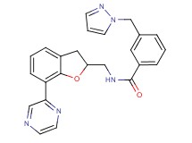 N-{[7-(2-pyrazinyl)-2,3-dihydro-1-benzofuran-2-yl]methyl}-3-(1H-pyrazol-1-ylmethyl)benzamide