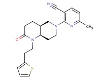 6-methyl-2-[(4aS*,8aR*)-2-oxo-1-[2-(2-thienyl)ethyl]octahydro-1,6-naphthyridin-6(2H)-yl]nicotinonitrile