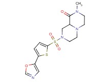 2-methyl-8-{[5-(1,3-oxazol-5-yl)-2-thienyl]sulfonyl}hexahydro-2H-pyrazino[1,2-a]pyrazin-1(6H)-one