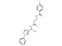 4-fluoro-N-(3-oxo-3-{[1-(1-phenyl-1H-pyrazol-4-yl)ethyl]amino}propyl)benzamide