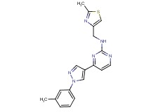 4-[1-(3-methylphenyl)-1H-pyrazol-4-yl]-N-[(2-methyl-1,3-thiazol-4-yl)methyl]-2-pyrimidinamine