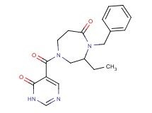 4-benzyl-3-ethyl-1-[(6-oxo-1,6-dihydropyrimidin-5-yl)carbonyl]-1,4-diazepan-5-one