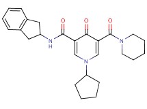 1-cyclopentyl-N-(2,3-dihydro-1H-inden-2-yl)-4-oxo-5-(1-piperidinylcarbonyl)-1,4-dihydro-3-pyridinecarboxamide