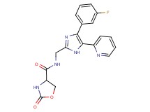 N-{[4-(3-fluorophenyl)-5-pyridin-2-yl-1H-imidazol-2-yl]methyl}-2-oxo-1,3-oxazolidine-4-carboxamide