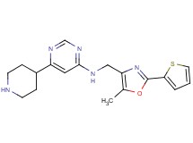 N-{[5-methyl-2-(2-thienyl)-1,3-oxazol-4-yl]methyl}-6-(4-piperidinyl)-4-pyrimidinamine bis(trifluoroacetate)