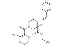 ethyl 1-[(3-methyl-5,6-dihydro-1,4-dioxin-2-yl)carbonyl]-3-[(2E)-3-phenyl-2-propen-1-yl]-3-piperidinecarboxylate