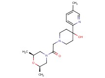 1-{2-[(2R*,6S*)-2,6-dimethylmorpholin-4-yl]-2-oxoethyl}-4-(5-methylpyridin-2-yl)piperidin-4-ol