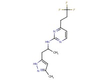 N-[1-methyl-2-(3-methyl-1H-pyrazol-5-yl)ethyl]-4-(3,3,3-trifluoropropyl)pyrimidin-2-amine