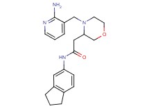 2-{4-[(2-amino-3-pyridinyl)methyl]-3-morpholinyl}-N-(2,3-dihydro-1H-inden-5-yl)acetamide