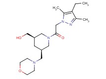[(3R*,5R*)-1-[(4-ethyl-3,5-dimethyl-1H-pyrazol-1-yl)acetyl]-5-(morpholin-4-ylmethyl)piperidin-3-yl]methanol