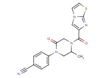 4-[4-(imidazo[2,1-b][1,3]thiazol-6-ylcarbonyl)-5-methyl-2-oxo-1-piperazinyl]benzonitrile