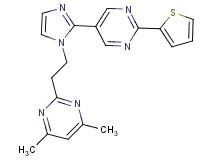 4,6-dimethyl-2-(2-{2-[2-(2-thienyl)pyrimidin-5-yl]-1H-imidazol-1-yl}ethyl)pyrimidine