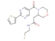 N-(2-fluoroethyl)-2-(4-{[2-(2-thienyl)-5-pyrimidinyl]carbonyl}-3-morpholinyl)acetamide