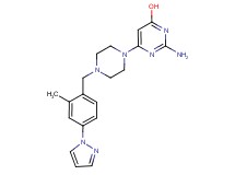 2-amino-6-{4-[2-methyl-4-(1H-pyrazol-1-yl)benzyl]piperazin-1-yl}pyrimidin-4-ol