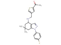 1-[4-({[1-(4-fluorophenyl)-6,6-dimethyl-4,5,6,7-tetrahydro-1H-indazol-4-yl]amino}methyl)-2-thienyl]ethanone