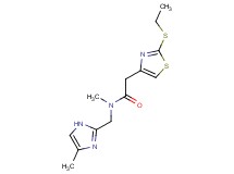 2-[2-(ethylthio)-1,3-thiazol-4-yl]-N-methyl-N-[(4-methyl-1H-imidazol-2-yl)methyl]acetamide