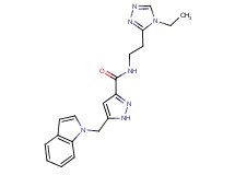 N-[2-(4-ethyl-4H-1,2,4-triazol-3-yl)ethyl]-5-(1H-indol-1-ylmethyl)-1H-pyrazole-3-carboxamide