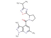 4-{[2-(3-isopropyl-1,2,4-oxadiazol-5-yl)-1-pyrrolidinyl]carbonyl}-1,3,6-trimethyl-1H-pyrazolo[3,4-b]pyridine