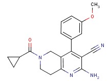 2-amino-6-(cyclopropylcarbonyl)-4-(3-methoxyphenyl)-5,6,7,8-tetrahydro-1,6-naphthyridine-3-carbonitrile