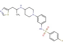 4-fluoro-N-[3-(4-{[1-methyl-2-(1,3-thiazol-5-yl)ethyl]amino}-1-piperidinyl)phenyl]benzenesulfonamide
