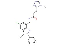 N-[(5-chloro-3-methyl-2-phenyl-1H-indol-7-yl)methyl]-3-(4-methyl-4H-1,2,4-triazol-3-yl)propanamide