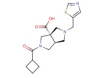(3aS*,6aS*)-2-(cyclobutylcarbonyl)-5-(1,3-thiazol-5-ylmethyl)hexahydropyrrolo[3,4-c]pyrrole-3a(1H)-carboxylic acid