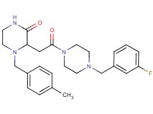 3-{2-[4-(3-fluorobenzyl)-1-piperazinyl]-2-oxoethyl}-4-(4-methylbenzyl)-2-piperazinone