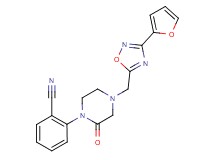 2-(4-{[3-(2-furyl)-1,2,4-oxadiazol-5-yl]methyl}-2-oxo-1-piperazinyl)benzonitrile