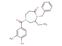 4-benzyl-3-ethyl-1-(4-hydroxy-3-methylbenzoyl)-1,4-diazepan-5-one