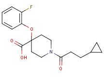 1-(3-cyclopropylpropanoyl)-4-(2-fluorophenoxy)piperidine-4-carboxylic acid