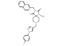 8-{[1-(4-fluorophenyl)-1H-pyrazol-4-yl]methyl}-1-methyl-3-(2-naphthylmethyl)-1,3,8-triazaspiro[4.5]decane-2,4-dione