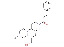 3-[(3R*,4S*)-4-(4-methylpiperazin-1-yl)-1-(3-phenylpropanoyl)piperidin-3-yl]propan-1-ol