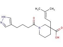 3-(3-methyl-2-buten-1-yl)-1-[4-(1H-pyrazol-4-yl)butanoyl]-3-piperidinecarboxylic acid