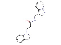 3-(2,3-dihydro-1H-indol-1-yl)-N-(pyrazolo[1,5-a]pyridin-3-ylmethyl)propanamide