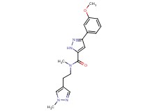 3-(3-methoxyphenyl)-N-methyl-N-[2-(1-methyl-1H-pyrazol-4-yl)ethyl]-1H-pyrazole-5-carboxamide