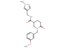1-(3-methoxybenzyl)-N-[(1-methyl-1H-pyrazol-4-yl)methyl]-6-oxo-3-piperidinecarboxamide