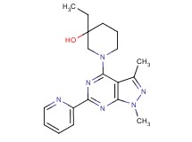 1-[1,3-dimethyl-6-(2-pyridinyl)-1H-pyrazolo[3,4-d]pyrimidin-4-yl]-3-ethyl-3-piperidinol