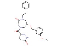 6-[(3-methoxybenzyl)oxy]-4-[(6-oxo-1,4,5,6-tetrahydro-3-pyridazinyl)carbonyl]-1-(2-phenylethyl)-1,4-diazepan-2-one