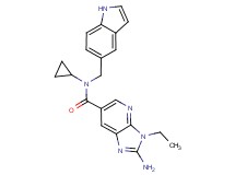2-amino-N-cyclopropyl-3-ethyl-N-(1H-indol-5-ylmethyl)-3H-imidazo[4,5-b]pyridine-6-carboxamide