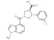(3S*,4R*)-4-(3-fluorophenyl)-1-[(1-methyl-1H-indol-4-yl)carbonyl]pyrrolidine-3-carboxylic acid