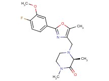 (3S*)-4-{[2-(4-fluoro-3-methoxyphenyl)-5-methyl-1,3-oxazol-4-yl]methyl}-1,3-dimethyl-2-piperazinone