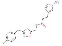 N-{[3-(4-fluorobenzyl)-4,5-dihydro-5-isoxazolyl]methyl}-3-(1-methyl-1H-pyrazol-4-yl)propanamide