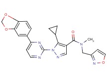 1-[4-(1,3-benzodioxol-5-yl)-2-pyrimidinyl]-5-cyclopropyl-N-(3-isoxazolylmethyl)-N-methyl-1H-pyrazole-4-carboxamide