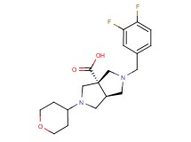 (3aS*,6aS*)-2-(3,4-difluorobenzyl)-5-(tetrahydro-2H-pyran-4-yl)hexahydropyrrolo[3,4-c]pyrrole-3a(1H)-carboxylic acid