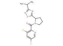 3,5-difluoro-2-{[2-(3-isopropyl-1,2,4-oxadiazol-5-yl)-1-pyrrolidinyl]carbonyl}pyridine