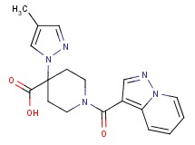 4-(4-methyl-1H-pyrazol-1-yl)-1-(pyrazolo[1,5-a]pyridin-3-ylcarbonyl)piperidine-4-carboxylic acid
