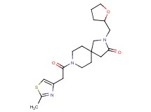 8-[(2-methyl-1,3-thiazol-4-yl)acetyl]-2-(tetrahydro-2-furanylmethyl)-2,8-diazaspiro[4.5]decan-3-one